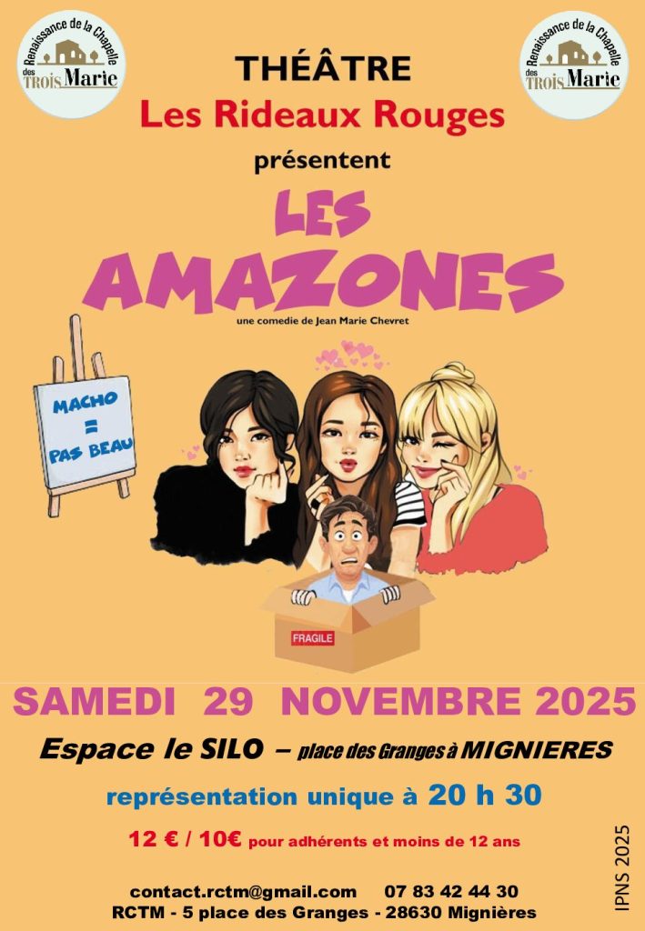 affiche amazone 709x1024 - Pi&egrave;ce de th&eacute;&acirc;tre "les amazones" &agrave; l'espce le SILO de Migni&egrave;res  le samedi 26/11 &agrave; 20h30