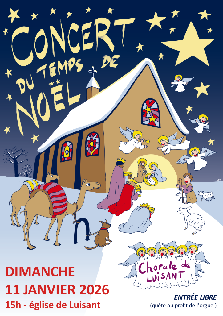 aff concert noel 260111 V2 724x1024 - Concert du temps de No&euml;l par la chorale &agrave; l'&eacute;glise de Luisant  le dimanche 11 janvier &agrave; 15h