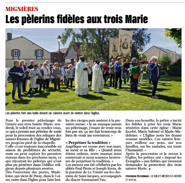 mignieres - P&egrave;lerinage aux trois Marie &agrave; Migni&egrave;res, les p&eacute;lerins au rendez-vous.