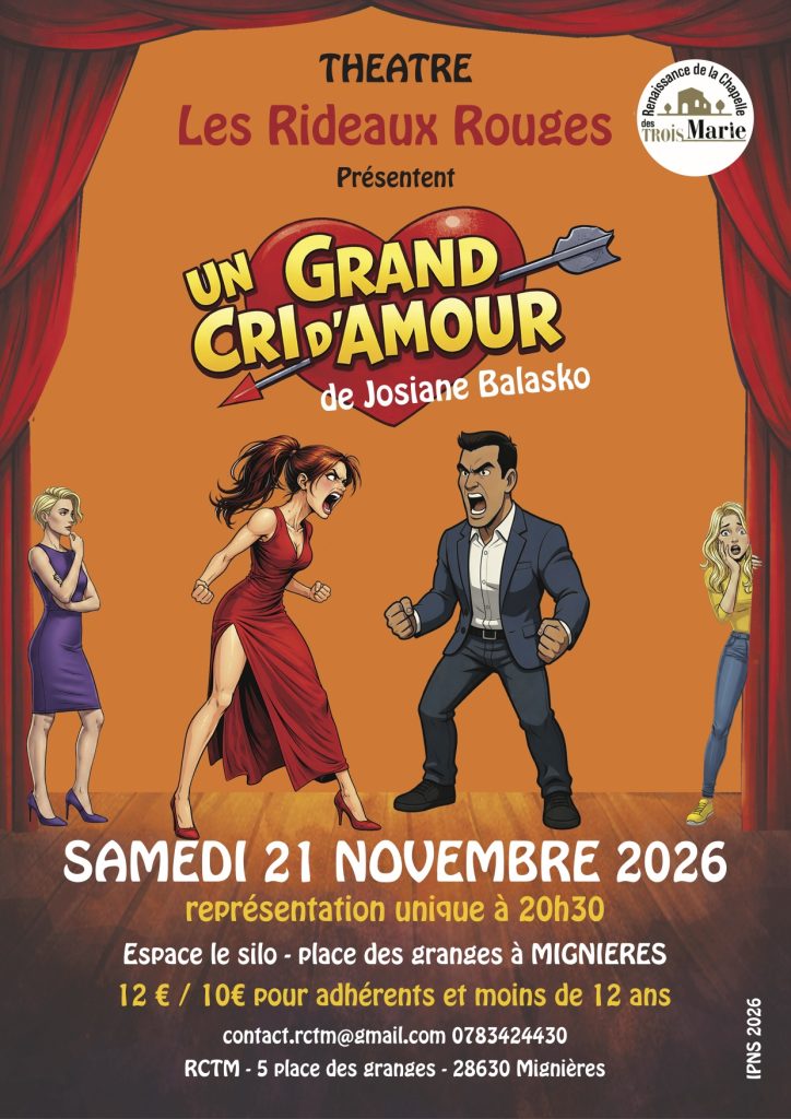 un grand cri damour 724x1024 - Soir&eacute;e Th&eacute;&acirc;tre samedi 21novembre &agrave; 20 H 30 au Silo &agrave; Migni&egrave;res